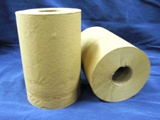 2 rolls of brown untextured paper towels
